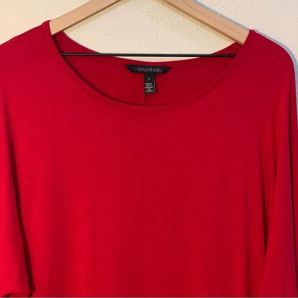 LONG TALL SALLY Longline Sweatshirt Women’s Large Red Scoop Neck Dolman. - Picture 3 of 10